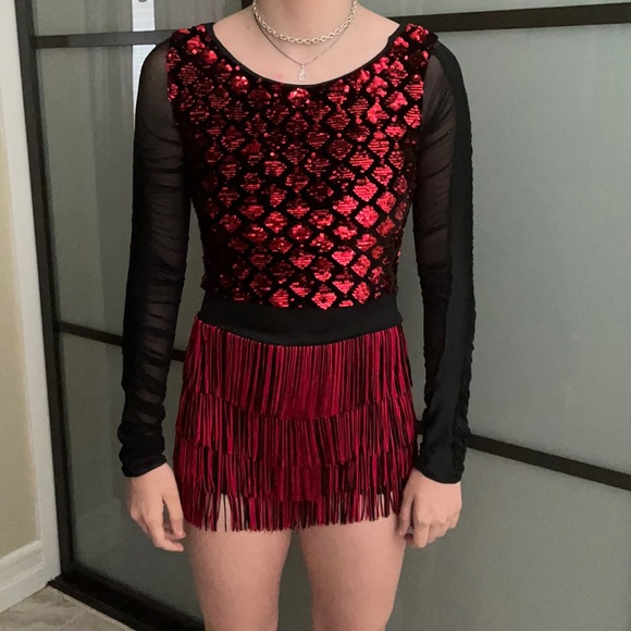 Weissman Dresses & Skirts - Adult Small Dance /Ice Skating Costume Red & Black